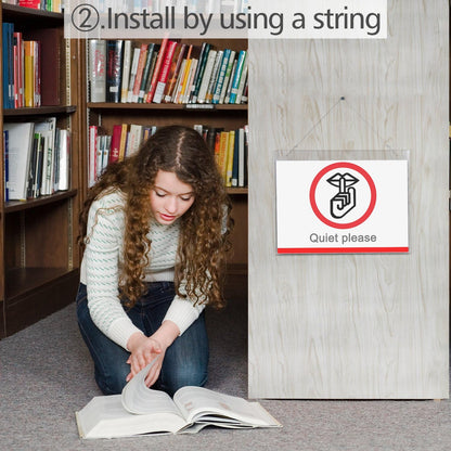 NIUBEE 6-Packs Acrylic Wall Sign Holder 8.5x11 Horizontal, Clear Plastic Picture Frames , Wall Mounted Design, Support No Drilling (Provide 3M Tape and Mounting Screws)