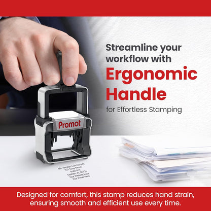 Promot Small Professional Stainless Steel Stainless Steel Self Inking 6 Lines Custom Stamp - Personalized Office Stamp