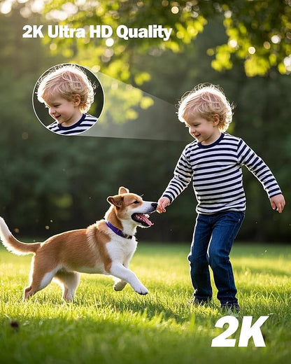 2Pack Security Camera Outdoor Wired: 3MP Camera for Home Security Outside 2.4G/5G WiFi Homekit System Outdoor Plug in Dome Surveillance Video Cam 360° Auto Tracking Color Night Vision 24/7 Recording