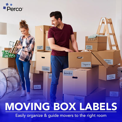 Perco Grey Labels 3x5 Inch 500 Stickers/Roll with Easy Peel Perforation and Strong Adhesion for Inventory Management, Color Coding, Moving Boxes, Retail, Organizing & Crafts – Made in USA