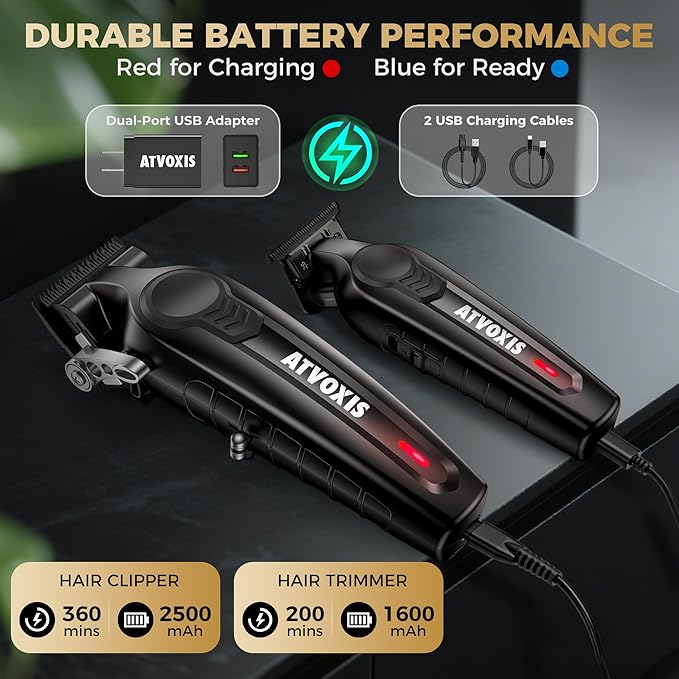 Hair Clippers for Men Professional, Barber Clippers and Trimmers Set, Cordless Hair Clippers, Hair Cutting Kit, Barber Kit, Haircut Kit, Maquina para Cortar Pelo De Hombre