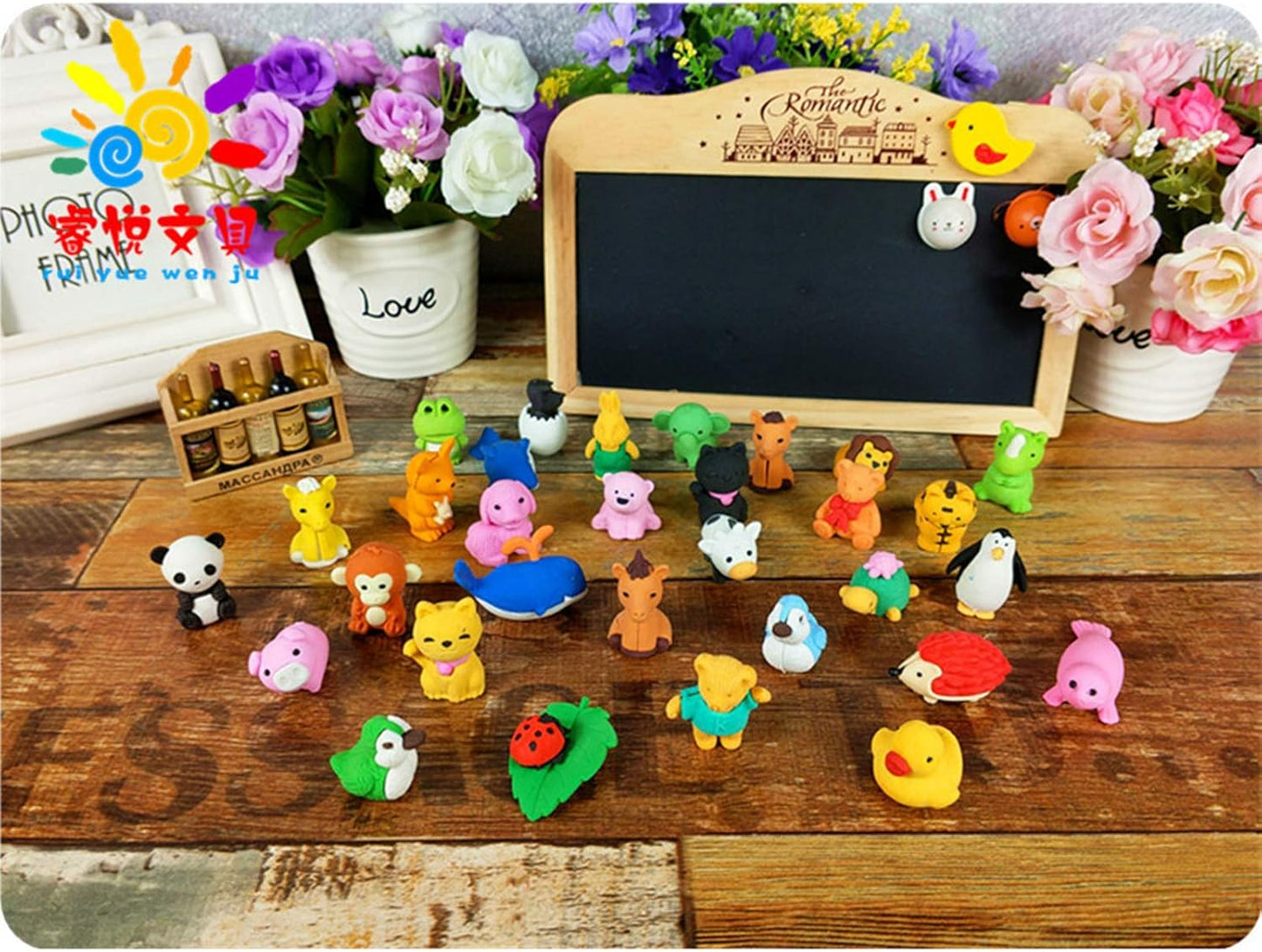 Animal Erasers Desk Pet 40 Pack 3D Animal Erasers for Kids Cute Fun Puzzle Erasers for Students School Supplies Prize Gifts Party Favors