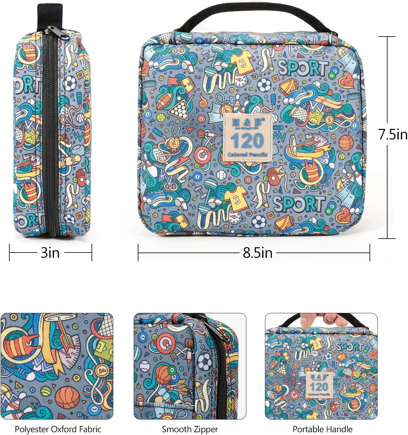 H & B 120 Colored Pencils Kit with Coloring Book, Eraser and Sharpener, Oil Based Soft Core Coloring Pencils Kit with Zipper for Drawing, Gift for Artists, Adults, Teens