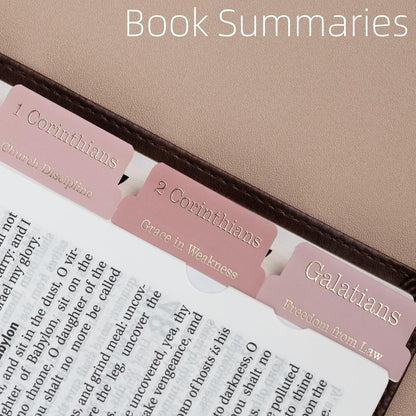 UPAFEXXI-Laminated Bible Tabs with Book Summaries(Gold Foil Embossed Lettering), Bible Tabs for Women and Men, Reposition Large Print Stickers, Easy to Read, 80Chapters Labels for Easy Navigation