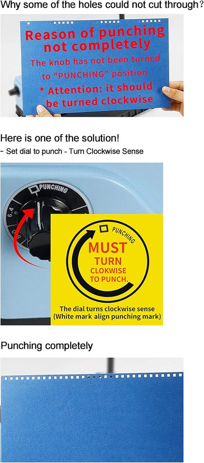 Rayson TD-130 Wire Binding Machine (Square Holes) Punch 12 Sheets/Bind 120 Sheets with Sturdy Metal Construction