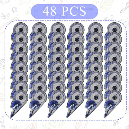 Chivao 48 Pack White Correction Tape, Classroom Correction Tape Wipe out Easy to Use Applicator Translucent Dispenser Shows for School Office Note Journal, 0.2 Inch x 39.4 Feet