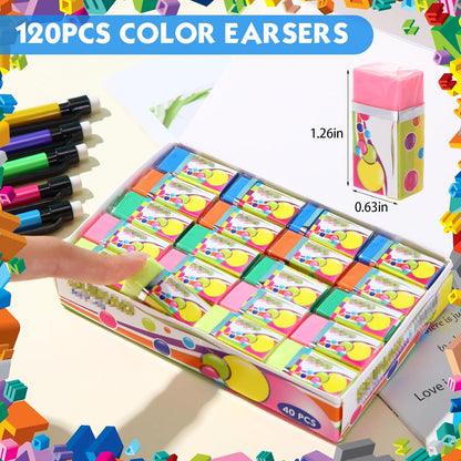 360 Pcs 0.7mm Mechanical Pencils Bulk Set Include 120 Mechanical Pencil 120 HB Lead Refills 120 Erasers for Art Office Classroom School Student Writing Drawing Sketching Supplies