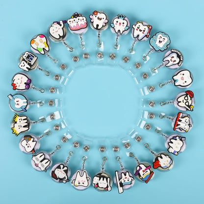 24Pcs Dentist Gifts Dental Gift Cute Badge Reel for Women Man, Retractable Dentist ID Badge Holders Dental Assistant Gift Dental Hygienist Gift Graduation Gift for Dentist.
