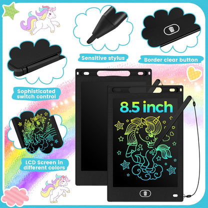 Tinlade 12 Pack LCD Writing Drawing Tablets 8.5 Inch Bulk Colorful Doodle Board Erasable Electronic Painting Drawing Pads Learning Toy Gifts for Kids Christmas School(Black)