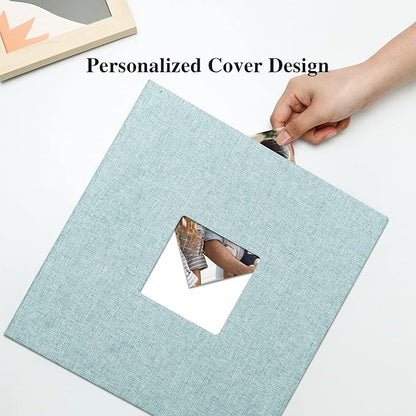 Vienrose Large Photo Album Self Adhesive for 4x6 8x10 10x12 Pictures Linen Scrapbook Album DIY 40 Blank Pages with A Metallic Pen