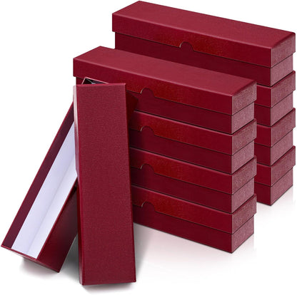 Teling 8 Pcs Coin Storage Box 2x2inch Flip Holders Collectors Coin Supplies Holders for Cents Collection Cardboard (Dark Red)