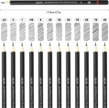 HomeMall Drawing Sketching Pencils Set, 37 Packs Art Kit with Sketchbook Draw Pencils Dual Ended Color Pencil Eraser Sharpener Pencil Bag for Kids Adults and Art Beginners…