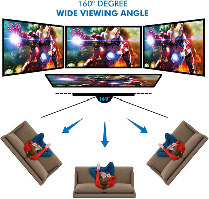 Pyle Projector Screen with Stand - 120'' 16:9 HD 4K Portable Lightweight Freestanding Foldable Indoor Outdoor Movie Projection Display with Frame for Home Theater