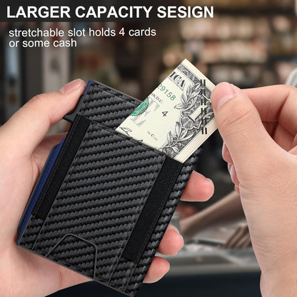 Wallet for Men Wallet with Slim Pop Up Card Holder 9-13 Cards, Bifold Minimalist Smart Wallet RFID Blocking Credit Card Holder with ID Window & Stretchable Cash Slot Compact Metal Aluminum Card Case