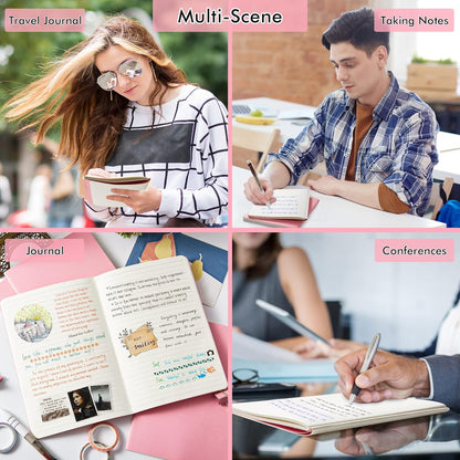 feela 16 Pack Soft Cover Journal Bulk, Lined Notebooks College Ruled for Work for Women Girl Writing, Blank Travel Journal Note Taking Notebook School Business Supplies, 8.2” x 5.5”, A5, Pink