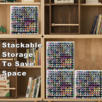 MinBoo Bamboo Art Supply Storage Rack - Wooden Marker Organizer for 144 Markers, Pens, Colored Pencils, Paint Brushes (White)