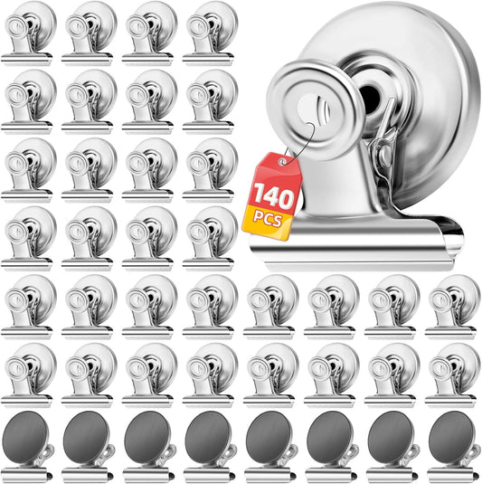 VNDUEEY 140 Pack Strong Magnetic Clips Refrigerator Magnets, Fridge Magnets Whiteboard Magnet, Magnet Clips for Teaching, Home, School, Office,