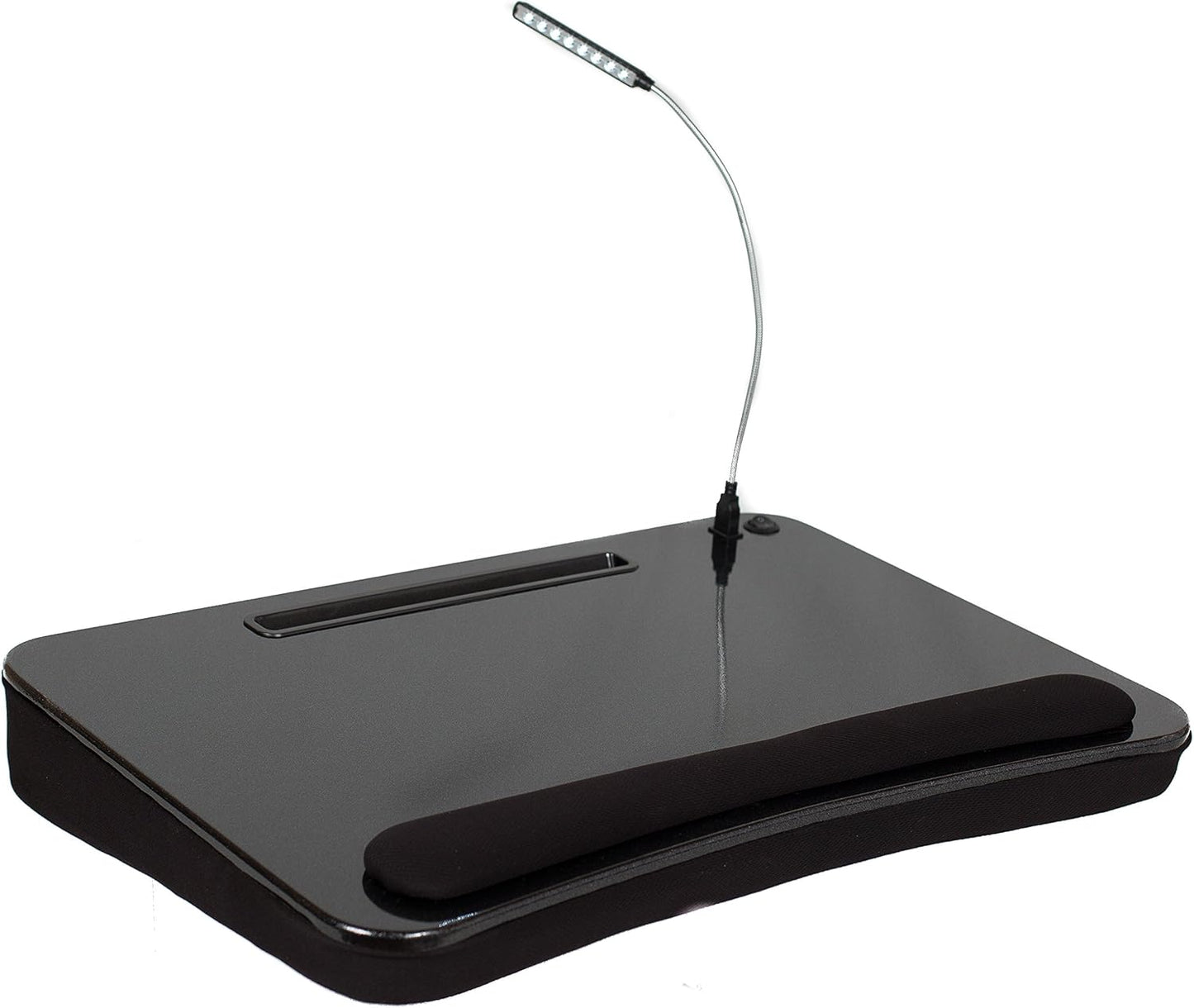 Sofia & Sam XLG Deluxe Lap Desk with Tablet Slot (with USB Light, Black)