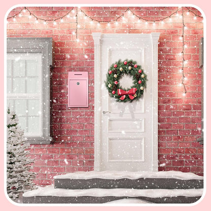 Metal Donation Cash Box Collection Safe Suggestion Box with Lock Wall Mounted Mailbox Delivery Ballot Container for Home Office Outdoor Door(Pink)