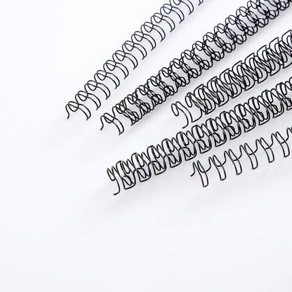 BNC Double Loop Wire Binding Rings Letter Size 3:1 Loops 32 Holes Black Color Pack of 100 (3/8 Inches)