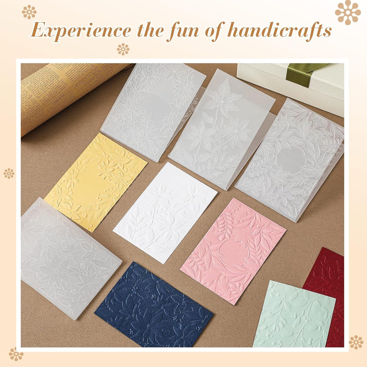 Geiserailie 8 Pieces Embossing Folders Embossing Machine Template Paper Card Heart Folders for Card Making DIY Flower Scrapbook Photo Album Craft Decoration 5.9 x 4.1 Inch(8 Pcs,Stylish Style)