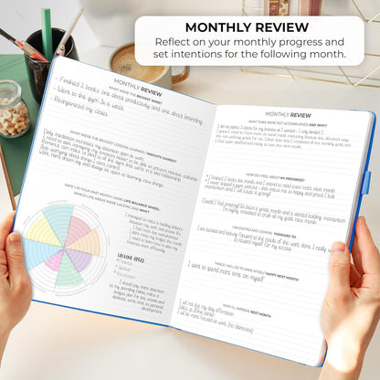 Clever Fox Planner PRO Schedule – Undated Weekly & Monthly Life Planner with Time Slots, Appointment Book & Daily Organizer, A4 (Blue)