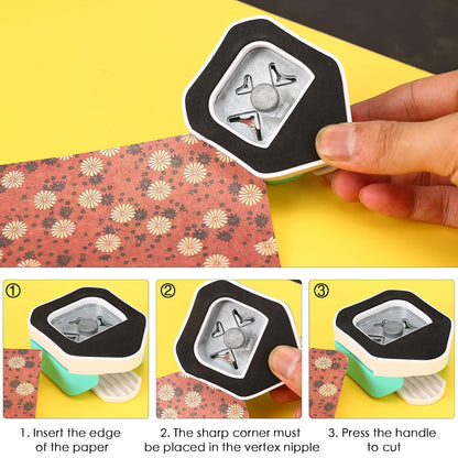 LOONENG 3 Way Round Corner Punch, 4mm, 7mm, 10mm 3 in 1 Corner Cutter for Paper Crafts, Laminator, Cardstock, DIY Projects, Photocards, Card Making and Scrapbooking