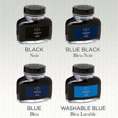 Parker Fountain Pen Ink Bottle | Washable Blue QUINK Ink | 57 ml Fountain Pen Refill