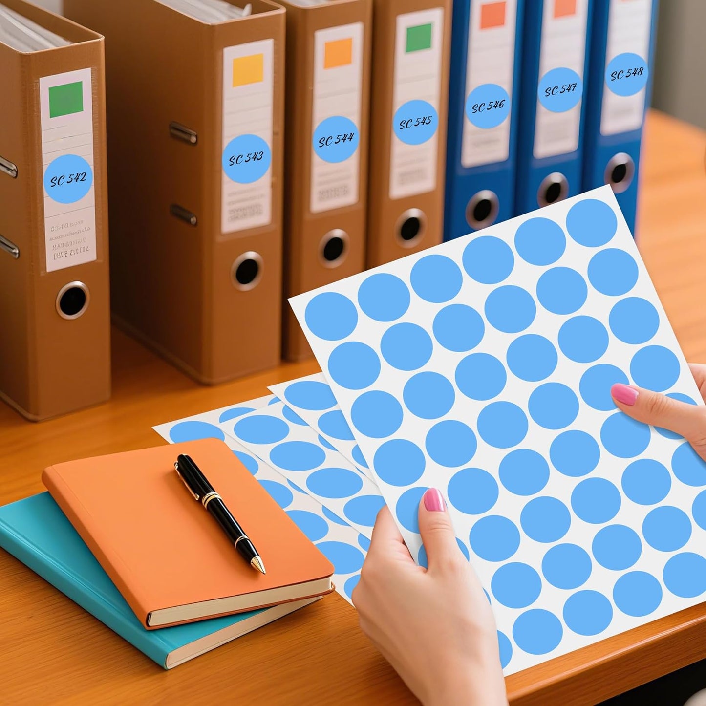 PARLAIM 1 inch Round Sky-Blue Dot Sticker,720PCS Permanent Adhesive Color Code Circle Sticker Labels for Office Classroom Garage Sale