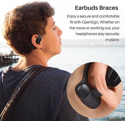 TOZO OpenEgo Open Ear Earbuds Bluetooth Headphones, AI Translation Wireless Earbuds with Real-Time 100+ LanguagesTranslation, 80Hrs Playtime, Digital Display, AI Clear Calls, Comfortable Wear, Black