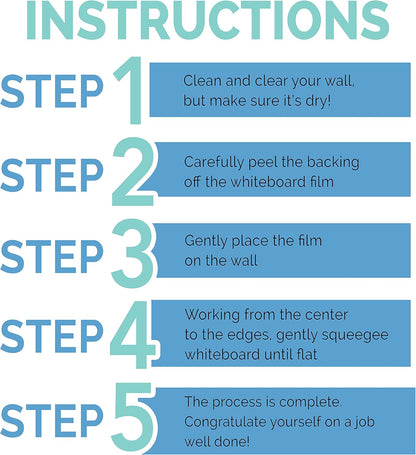 Dry Erase Whiteboard Wall Calendar Decal Sticker – 48 x 36 Inch Large Self-Adhesive, Removable, Residue Free Contact Paper for Kids, Home, and Office – Marker & Eraser Included