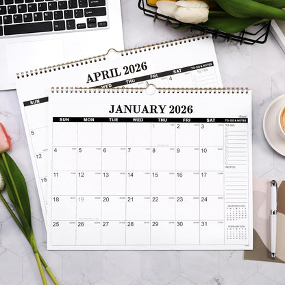 2026 Calendar - 2026 Wall Calendar, Jan. 2026 - Dec. 2026, 14.6'' x 11.4", Large Wall Calendar with Highlighted Holidays, Sturdy Binding, Calendar for Planning