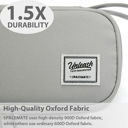 Pencil Case Pouch Box Bag School Supplies Girls Boys Kids, Cute Preppy Stuff Large Big Capacity Aesthetic Pen Organizer, Back to College Stationary, Light Gray, Standard Stlye, 1800ml