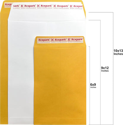 250 PCS 10x13 inches Security Catalog Envelopes Printable Self Seal Envelopes, Anti Tear brown Kraft Envelopes for Invitation Cards, Pictures, Photos, Documents