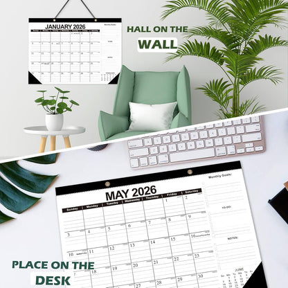 Wall Calendar 2025-2026 with Julian Date,Desk Calendar Wall Calendar from July 2025 to December 2026,18 Months Calendar 17"×12" Thick Paper for Office School Home