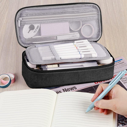 WEMATE Pencil Case, Large Storage Organizer for Stationery, Back - to - School Essential, Teacher Must - have, Big Pencil Pouch, Marker Case School Supplies for College & High School