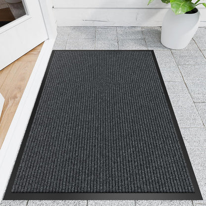 Front Door Mat, 3' x 4' Heavy Duty Indoor Outdoor Door Mat for Entryway, Commercial Door Mats Entrance, Low Profile Welcome Mats Non-Slip, Durable Rubber Backing Entry Mat for Patio, Home