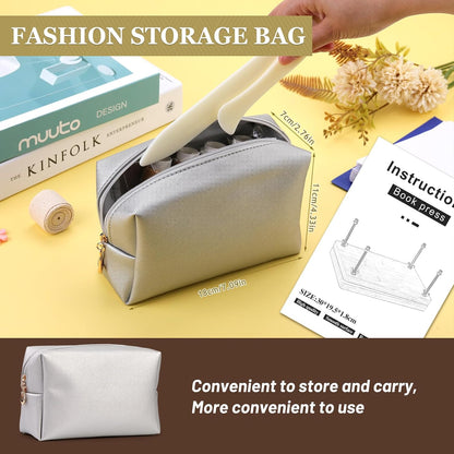 45 Pcs Book Binding Kits Bookbinding Kit Book Press 7.9”x11.6” with Book Binding Materials Bone Folder Tool Binding Cloth Webbing Strap and Storage Bag for Binding and Repair