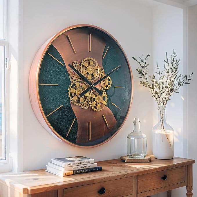 THE GEARS CLOCK 22'' Inch Real Moving Gear Wall Clock Sweden Line Uppsala (22 inches (55 cm))