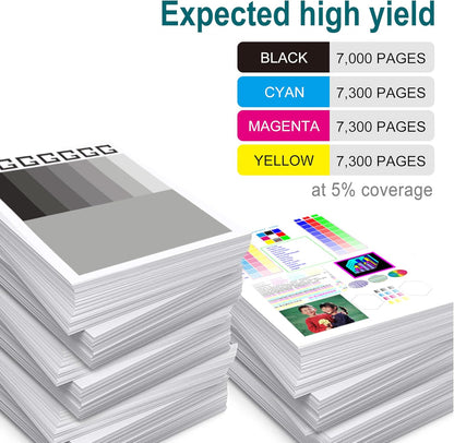 307A Toner Cartridge 4 Pack Replacement for HP 307A Works with HP Color Professional CP5225 CP5225n CP5225dn Printer Toner (Black Cyan Magenta Yellow)