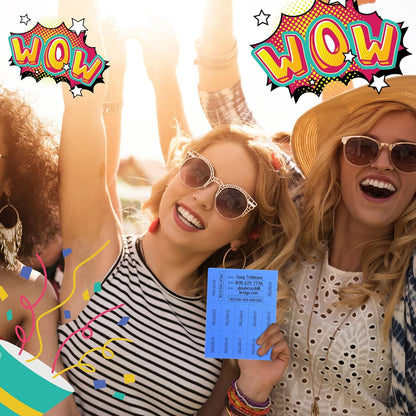 Kosiz 1000 Sheet 10 Bid Raffle Tickets Chinese Auction Tickets Sheets Auction Fundraiser Ticket Numbered with Name and Phone Number Per Sheet Raffle Tags for Silent Auction(Light Color)