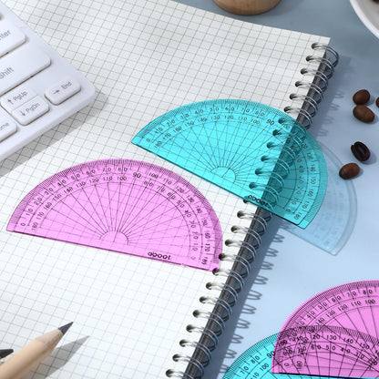 EBOOT 50 Pcs Math Protractors Plastic Protractor 180 Degrees, 4 Inches (Pink,Blue)