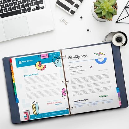 Tab Dividers for 3 Ring Binders – 6 Sets, 1–15 Numbered Index Dividers with Table of Contents – 8.5 x 11 in, 3-Hole Punched – Binder Dividers for School, Office, Filing, Organizing - 6 Pack