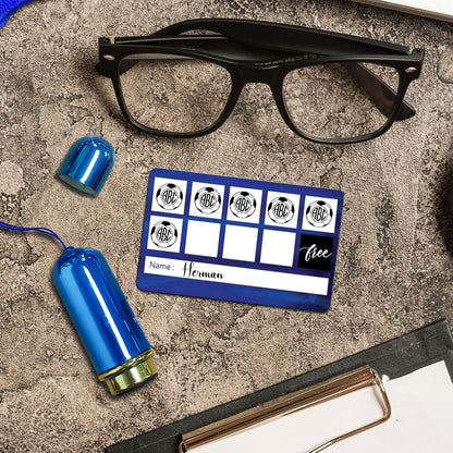 Custom Loyalty Card Personalized Self-Inking Stamp for Business, Reward, Food - Small Round Rubber