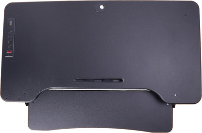 Rocelco 46" Electric Standing Desk Converter with AC Outlet USB Charger - Motorized Height Adjustable Sit Stand Up Triple Monitor Riser - Tabletop Workstation Large Keyboard Tray - Black (R EDRB-46)