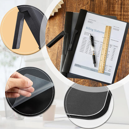 Maitys 50 Pack Clear Report Covers with Clip 11.4 x 9 Inch Presentation Folders Transparent Front Portfolio Folders for Letter Size(Black)