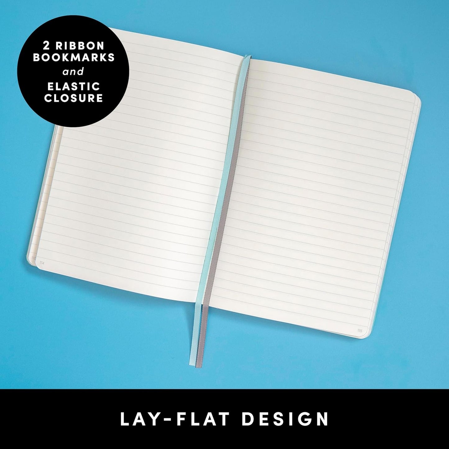 PAPERAGE Lined Journal Notebook, (Mint), 252 Pages, Medium 5.6 in x 8 in - 100 GSM Thick Paper – Hardcover Journaling Notebook for Work, School & Note Taking
