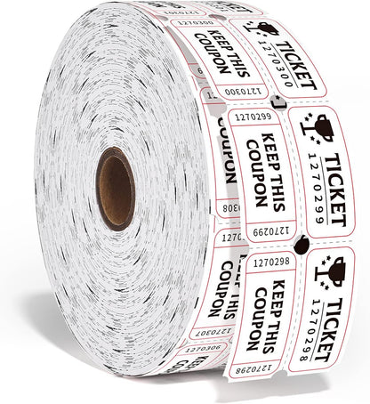 Methdic 2" x 2" 2000 Raffle Tickets Double Roll for Events, Entry, Class Reward, Fundraiser & Prizes Tickets