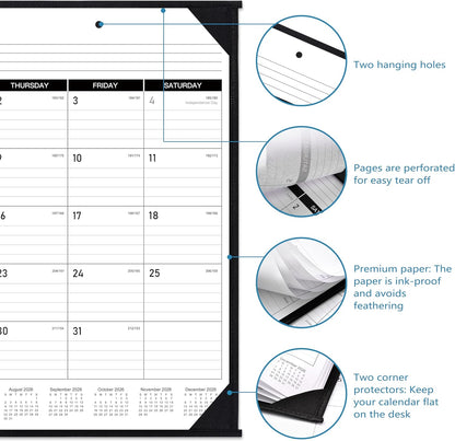 2026 Desk Calendar - JAN. 2026 – DEC. 2026, 22" x 17", Large Desk Calendar 2026, 12 Monthly Desk/Wall Calendar 2-in-1, Corner Protector, Desk Pad, Large Ruled Blocks