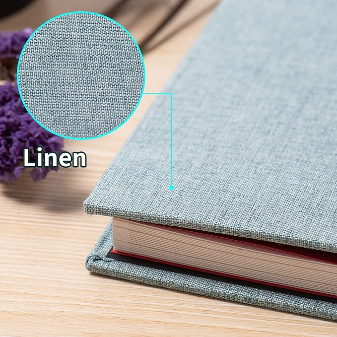 Green Photo Album Self Adhesive Scrapbook Album for 4×6 Photos/Pictures DIY Linen Cover Album 15 Sheets/30 Blank Pages for Family Wedding, Birthday, Christmas, Anniversary